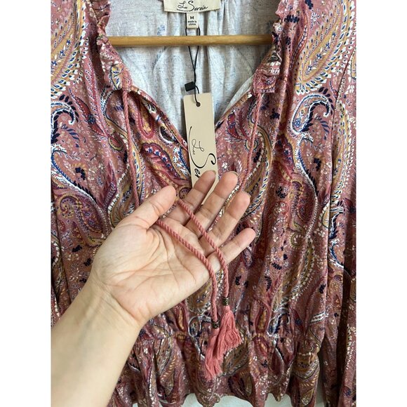 NWT Stitch Fix abstract print pink loose fitting top size medium - Picture 5 of 7